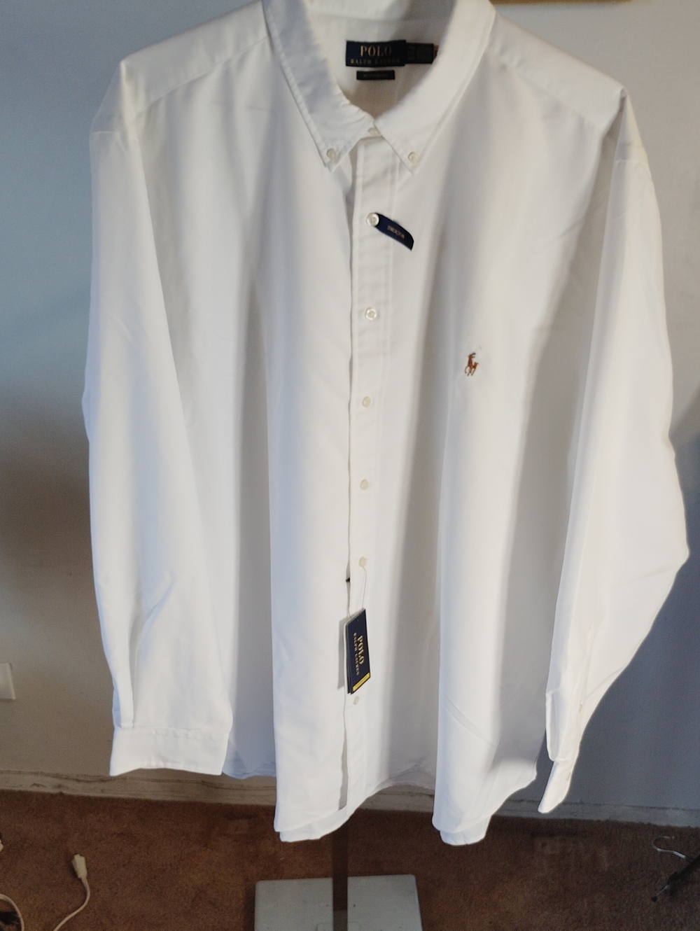 Polo by Ralph Lauren White Long-Sleeve Button-Down Shirt with Pony Logo